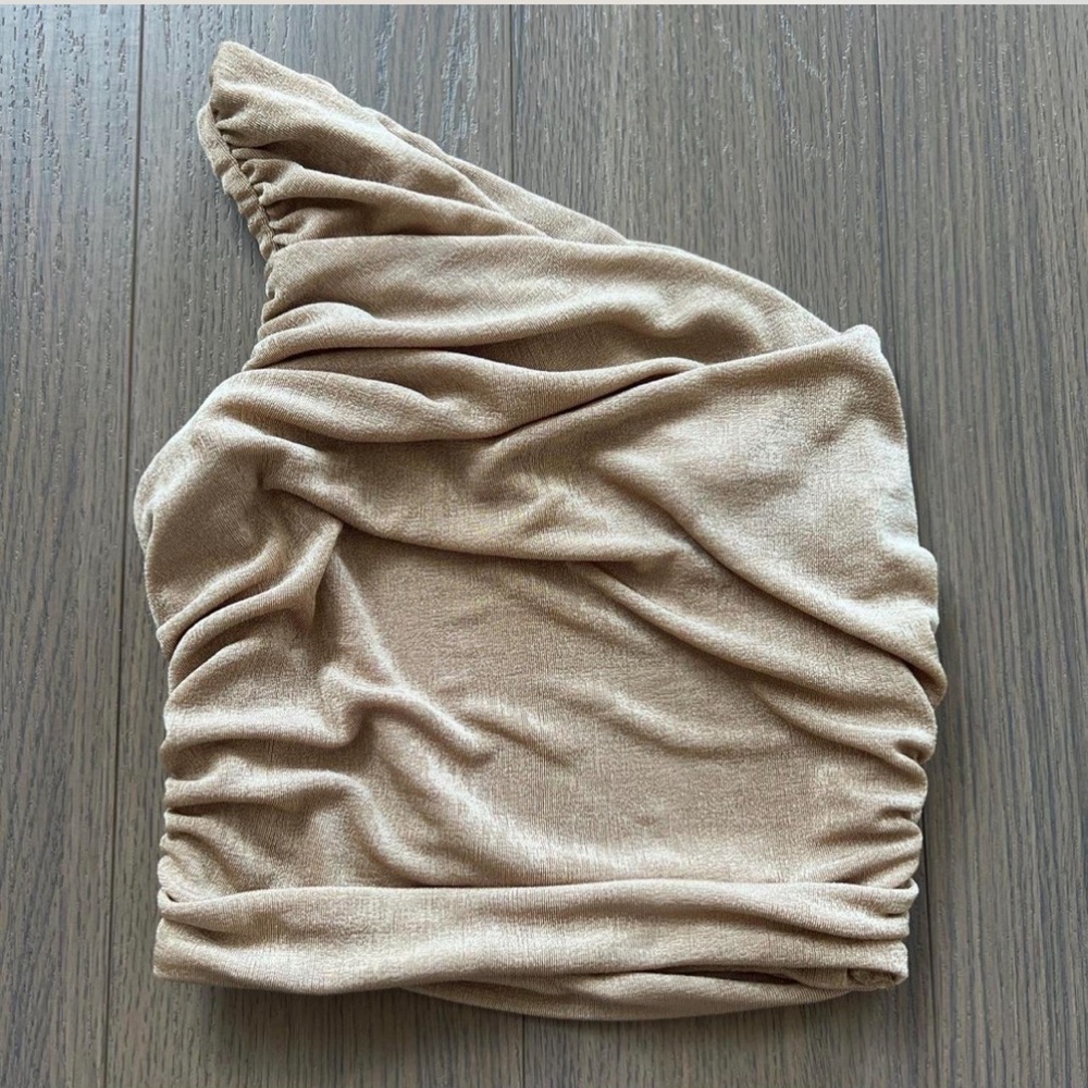 Ruched One Shoulder Crop Top